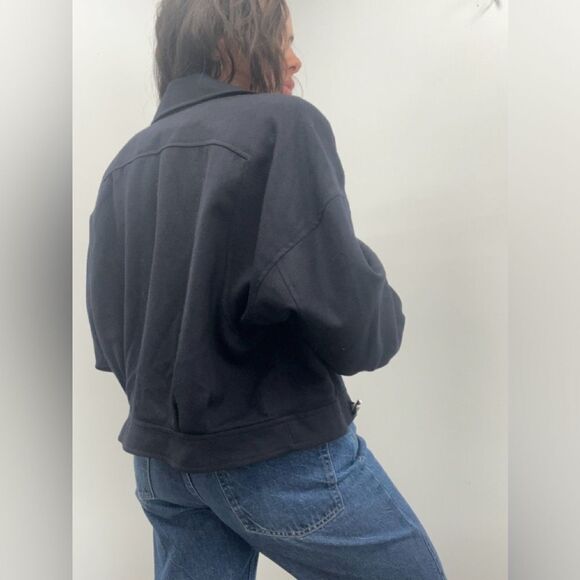 Ellen Tracy Black Bomber Jacket with Silver Accents - Picture 6 of 15